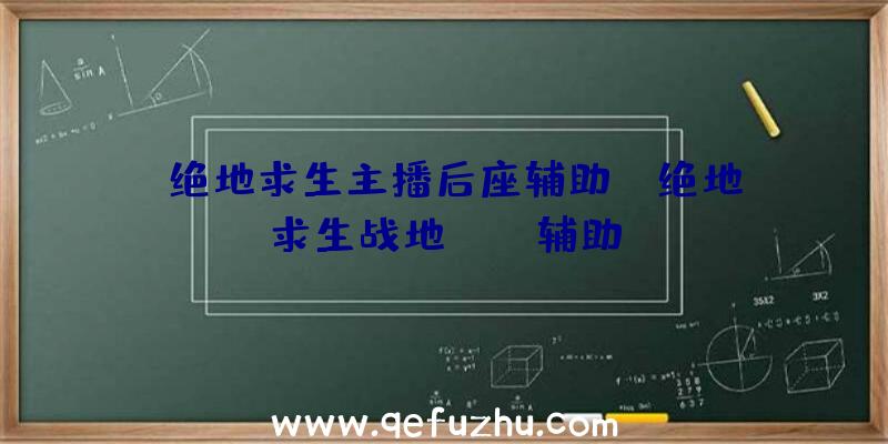 「绝地求生主播后座辅助」|绝地求生战地pubg辅助